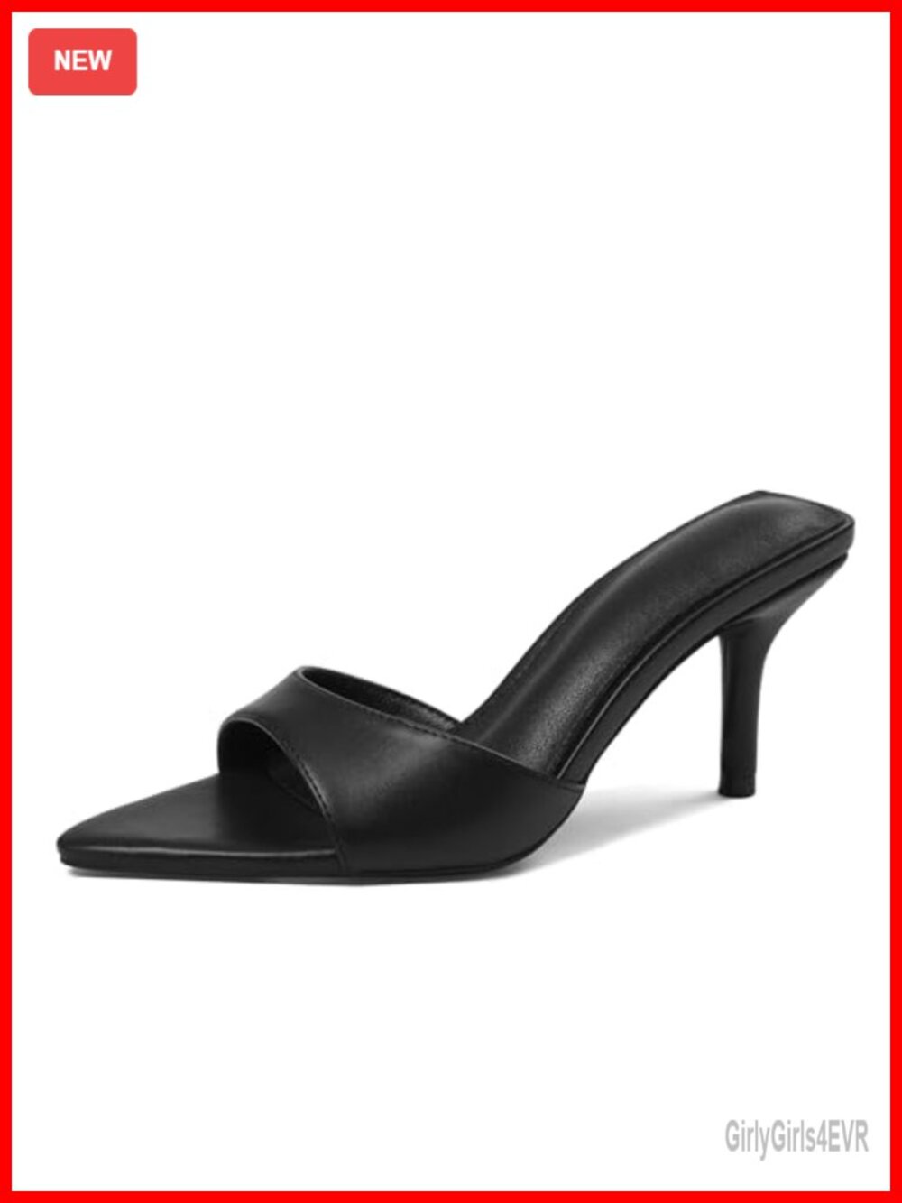 Kitten Heels Pointed Peep Toe Slingback Mules Slip On Dress Sandals